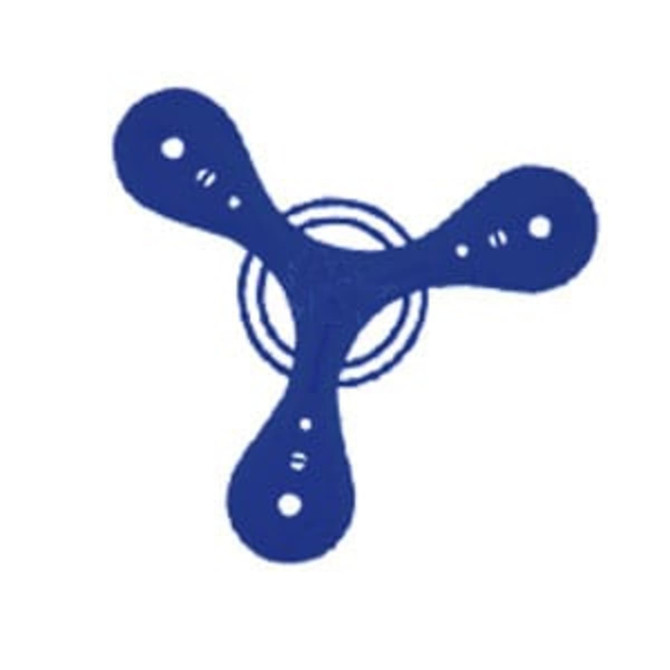 A blue tripod-shaped device with three arms and central circular design. It has a logo in the middle.