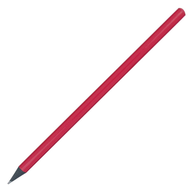 A red pencil with a sharpened tip, featuring a simple design without any branding.