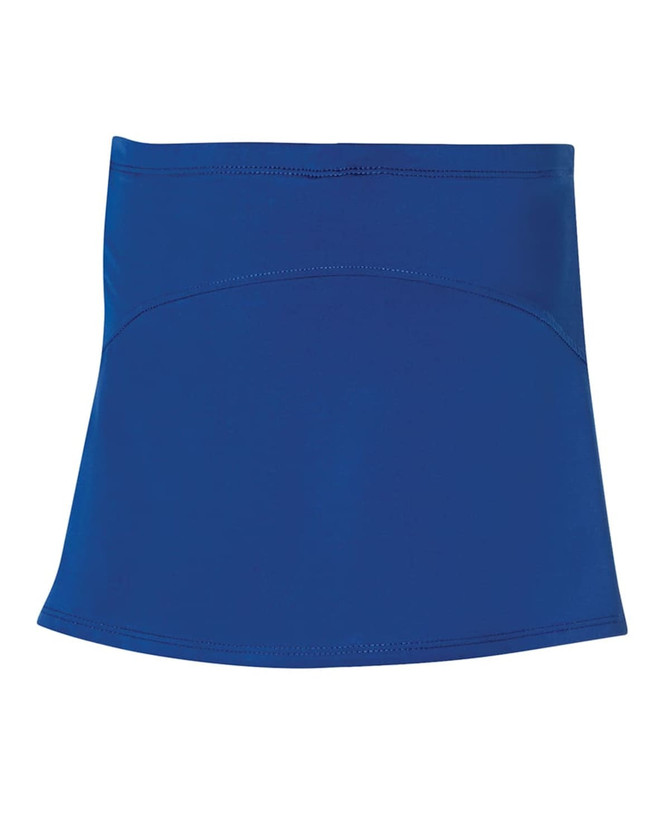 A skort in a vibrant blue colour with a smooth, fitted design and a brand logo.