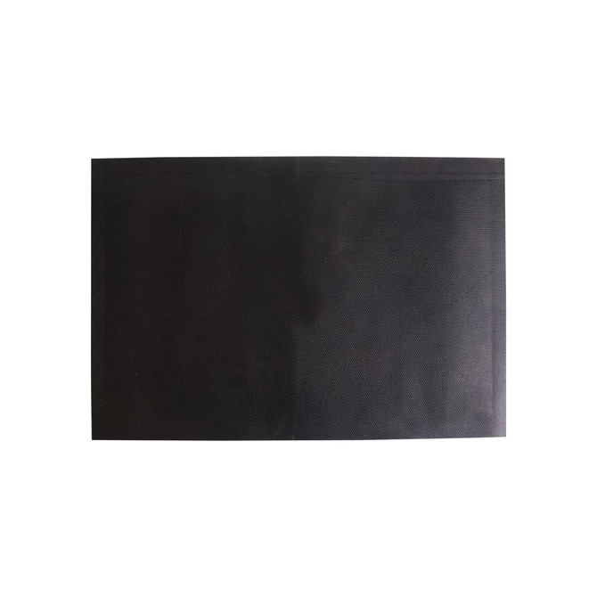A black nylon logo mat with a textured surface, designed for office and business environments.