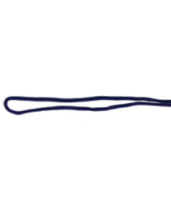 A dark blue chin strap break-away clip with a simple looped design. It features a logo.