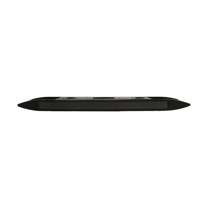 A black magnetic torpedo level with a sleek design and a logo on the side.