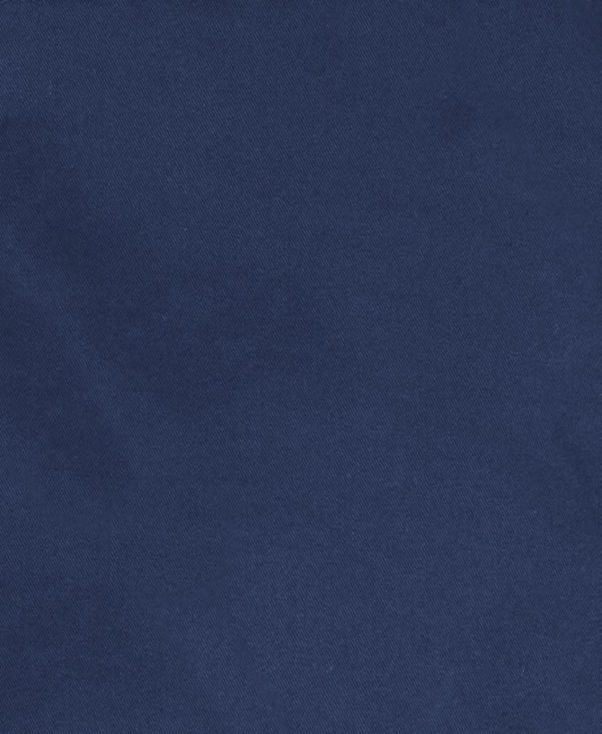 A close-up of navy blue fabric, showcasing a textured twill pattern suitable for cargo pants.