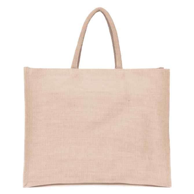 A blush-coloured Juco bag with two handles and a simple, minimalist design, featuring a logo.