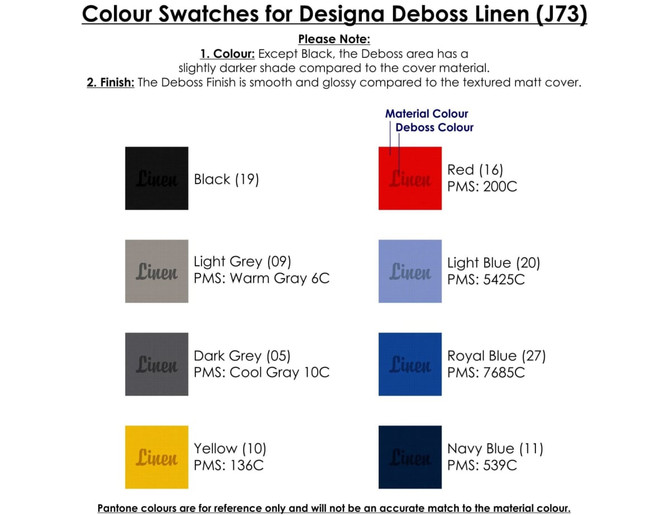 Designa Deboss Linen Notebook A5 Sea