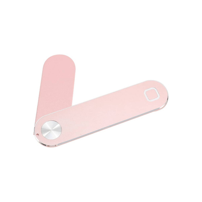 A pink Laptop Extension Arm with a sleek design and a circular connector. It features a minimalist style and silver accents.
