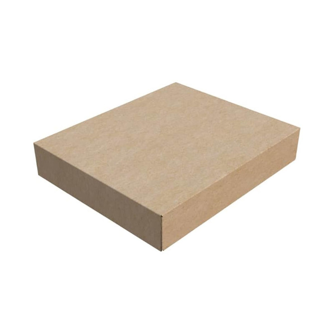 A brown cardboard box with a flat design, featuring a simple, clean surface and no visible markings.