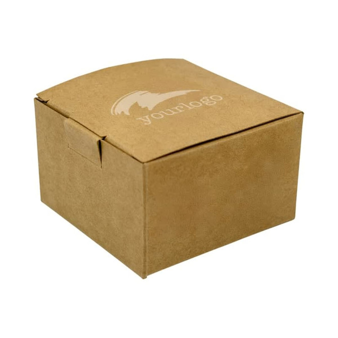 A brown cardboard box with a logo on the surface, featuring a simple, rectangular design. A brown cardboard box with a logo on the surface, featuring a simple, rectangular design.