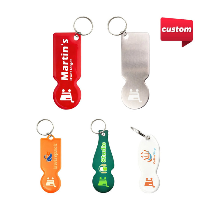 Custom Shape Trolley Coin Keyring
