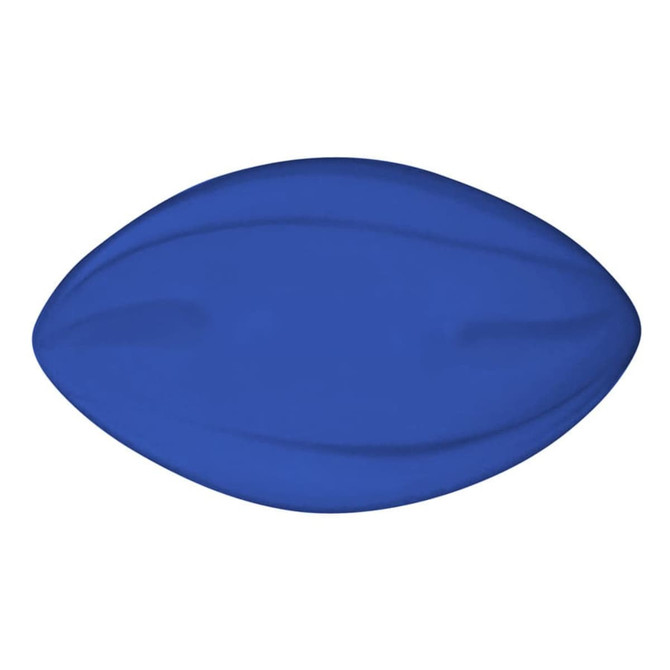 A blue 135mm Spyro Football with a smooth design and a logo on one side.