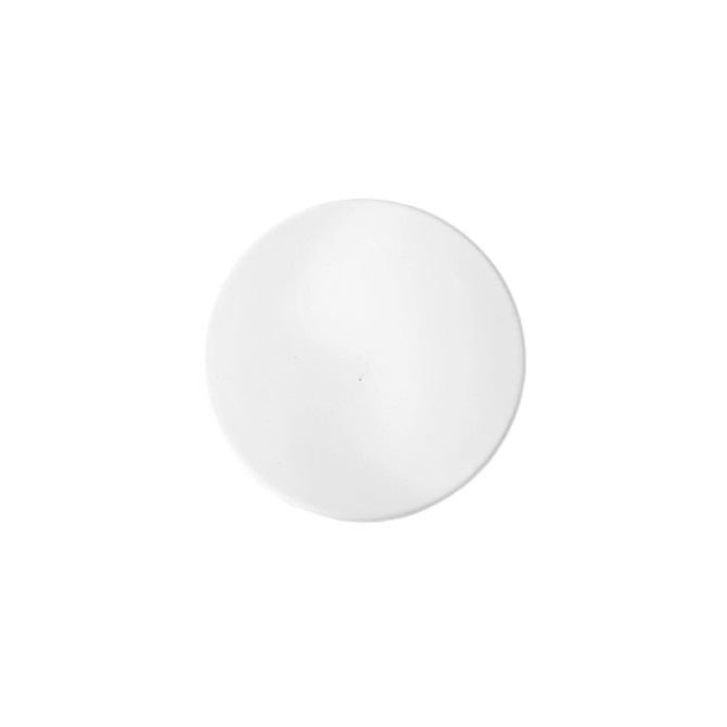 A round, double-sided mirror in a smooth white finish, featuring a simple design with no visible branding.