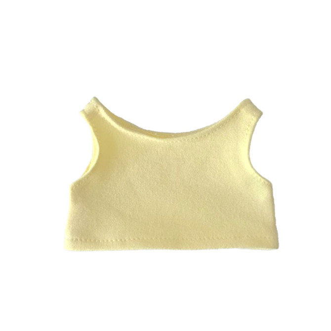 A yellow plush doll tank top with a simple design and no logos or branding.