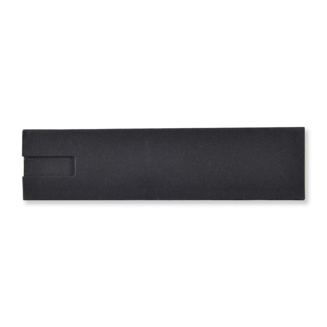 A sleek, black packaging sleeve designed for the Gemini Pen, featuring an opening for easy access to the pen inside.