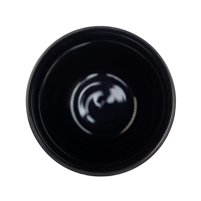 A reusable coffee cup with a sleek black interior, designed for enjoying beverages on the go.