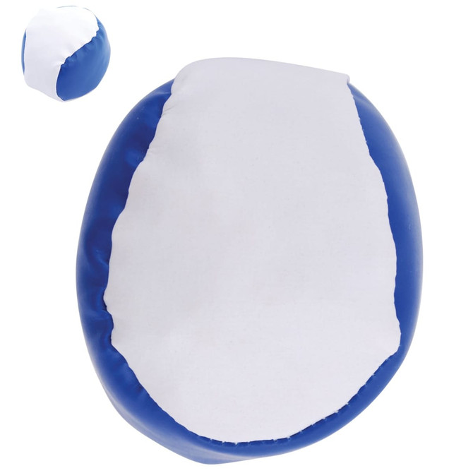 Two Ace Hacky Sacks are displayed, featuring a large blue and white design and a smaller version in blue.