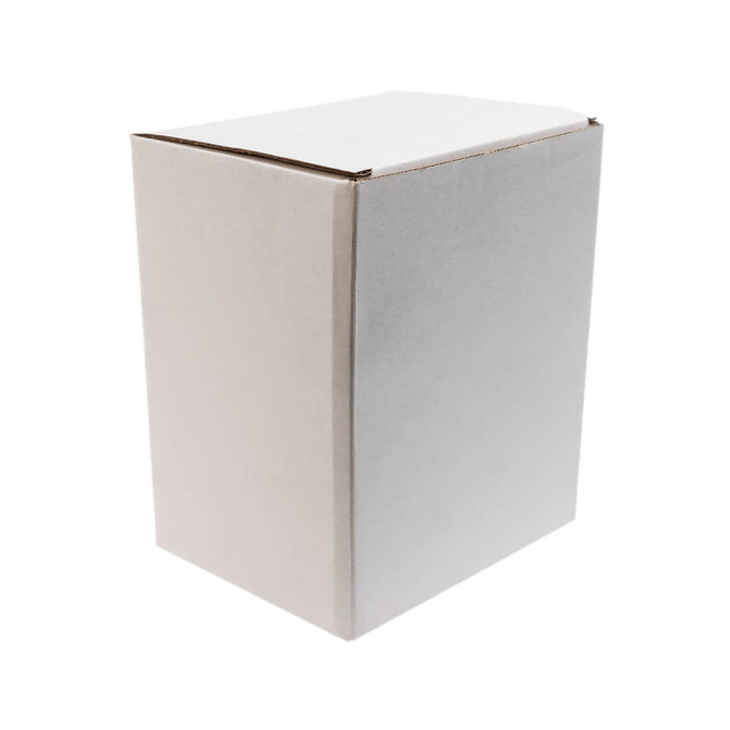 A plain, unbranded box with a rectangular shape, featuring a solid, light-colored exterior.