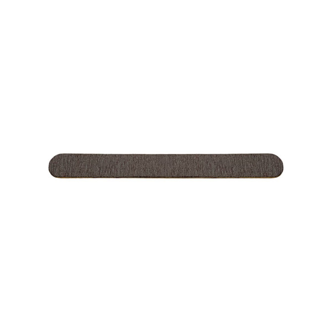 A pack of 50 wooden straight shape nail files in brown, featuring a textured surface.