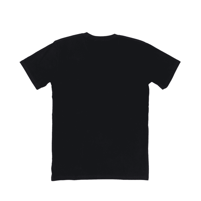 A black T-shirt with a plain back design. The shirt has no visible logos or branding.