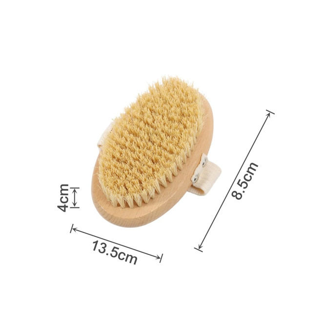 A sisal wooden brush with a natural bristle surface, featuring a light wooden base and two fabric straps.