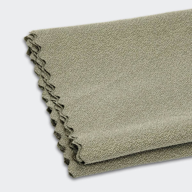 A folded grey cooling towel featuring a textured fabric, suitable for outdoor activities. The towel has a branded logo.