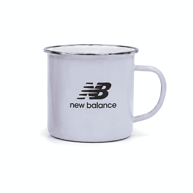 A drink bottle in silver with a handle and a logo on the side.