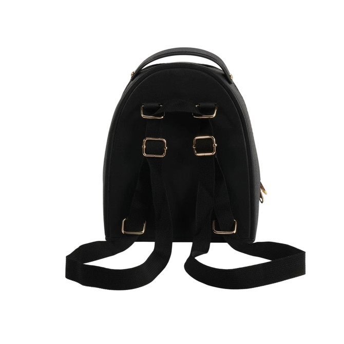 A black EVA Holes Backpack featuring adjustable straps and a sturdy handle, with a branded logo.