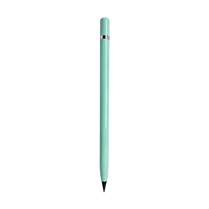 A mint green pencil with a sleek design and a metallic accent at the top.