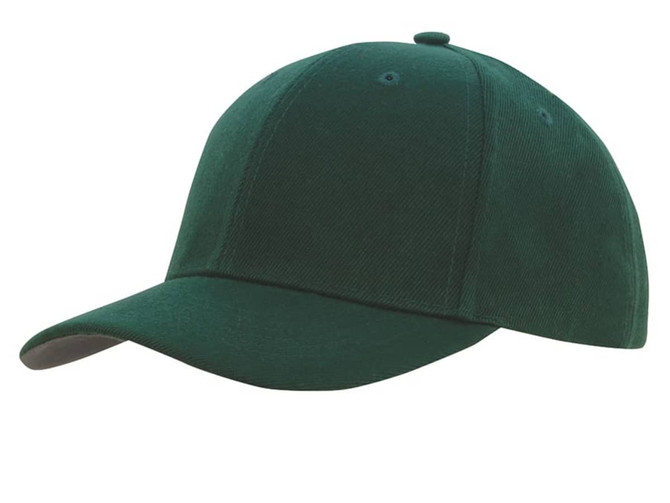 A green cap featuring a contrast peak, designed with a structured fit and a logo on the front.