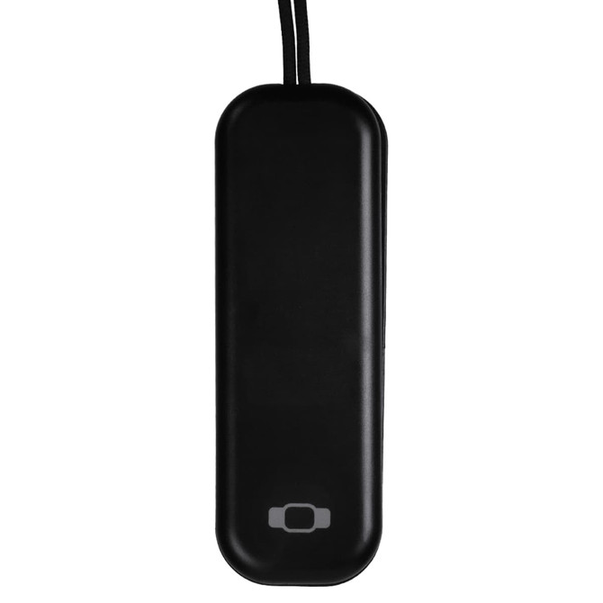 A black foldable charging cable with a wireless watch charger, featuring a sleek, compact design and a branding logo.