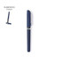 A navy blue pen with a rubberised finish and silver detailing, featuring a clip and a sleek design.