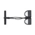 A workout resistance band set in black featuring handles and a central grip. Suitable for fitness activities.