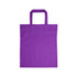 A purple cotton tote bag with short handles.
