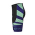 Men's cycling shorts in black with green and purple design elements and a logo on the lower front.