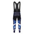 Men's cycling bib tights featuring a stylish blue and black design, with a logo on the bib section.