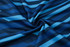 A blue and cyan striped fabric featuring smooth polyester texture, suitable for sublimation printing.