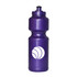 A purple 750ml screw top drink bottle with a logo design on the front.