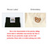 A close-up of two fabric details: a woven label and an embroidered bear, both on a clothing item.
