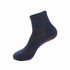 Crew Kids Gripper Socks in navy with red grips on the sole, featuring a breathable design and a logo.