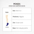 A pair of kids' gripper socks in dark blue, featuring ankle style and non-slip grip points. Includes size and thickness details.