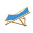 A blue beach chair with a beech frame, featuring a simple and modern design.