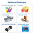 A variety of packaging options including custom gift boxes, envelopes, and a kraft paper cylinder. Includes socks.