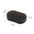 A black pill box with three compartments, measuring 6 cm by 3.8 cm by 1.3 cm. It features a secure closure.
