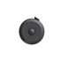 A 1.5m round tape measure in black, featuring a button and a retractable design. Includes a logo on the surface.