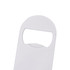 A drink bottle opener in white with a circular design and a branded logo. Ideal for keyrings and tools.
