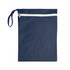 A navy blue Cosi Wet Bag with a white zipper and a convenient handle. 