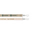 A cotton lanyard in beige with a logo, featuring a clip for attachment.