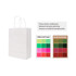 A white Kraft paper bag with twisted handles, featuring a sample of printing colours alongside.