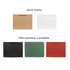 A small crosswise paper bag in brown, white, black, green, and red with a rope handle. Features various stock colours.