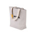 Large grey washable kraft paper bag with cotton handles, featuring a logo.