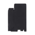 A small square black gift box with a flap design, featuring a simple logo on its surface.